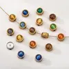 Base de contas redondas de esmalte em aço inoxidável 304 para pulseira de joias artesanais DIY, contas espaçadoras, acessórios de joias