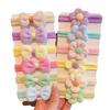 Faixa de cabelo infantil de alta elasticidade, cor Macaron, flor, laço, elástico fofo, bebê, não machuca, corda de cabelo, atacado