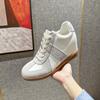 Tenis de Plataforma de Cuero Mate con Tacón Oculto para Aumento de Altura de 5 cm para Mujeres Petite, Zapatos Casuales Versátiles para Mujeres