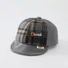Boné de baseball xadrez patchwork infantil para outono e inverno, boné infantil retrô Deeide bico de pato, quente