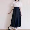 Uniforme JK de Alta Gama Auténtica Falda Plisada Estudiante Tradicional Falda de Otoño de Longitud Media Conjunto para la Parte Inferior del Cuerpo para Amigos en Tejido de Sarga
