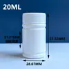 Botellas de plástico en stock 30 50 100ml blancas a prueba de luz botellas con junta de bambú botellas dispensadoras de muestras de HDPE botellas pequeñas de boca ancha