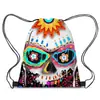 Sacola de Presente de Halloween Transfronteiriça Nova com Cordão Cordão Saco de Embalagem Fruta da Paz Sacola de Doces para Festa Sacola Esportiva de Desenho Animado
