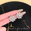 Brincos de Flor com Zircônia Total Novo Estilo Popular de 2026 Brincos de Tarraxa Exagerados de Luxo de Alta Qualidade Brincos Pesados Elegantes e Grandiosos para Mulheres