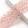 Contas soltas de cristal cor AB 6MM Contas quadradas de cristal furo reto corpo plano Pulseira de miçangas artesanal DIY material para tecer