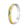 Pulseira de Tornozelo Prata 9999 Ouro Feminina Cor Esmalte Ouro Pulseira de Prata Maciça Ano do Coelho Presente