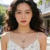 Collar de Cuentas Redondas con Hebilla OT de Estilo Chic Europeo y Americano Más Vendido con Longitud Ajustable, Joyería de Acero Inoxidable que No se Desvanece
