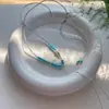Cordón Trenzado Hecho a Mano con Perlas de Agua Dulce Naturales y Magnesita, Adecuado para Colgar Amuletos Budistas, Hebilla de Seguridad, Agujero Horizontal, Cordón para Colgante con Doble Agujero