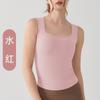 Chaleco de yoga de primavera y verano para mujer, de una pieza, con copa fija y tirantes anchos, para correr, fitness, ropa exterior, top deportivo