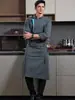 Ropa de Trabajo para Chef de Hotel y Restaurante para Hombres y Mujeres, Uniformes de Cocina de Catering de Manga Larga, Ropa de Otoño e Invierno, Color Sólido con Estampado de Logo