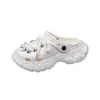 Zuecos de Plataforma con Suela Gruesa para Mujer, Moda Verano 2026, Versátiles para Exteriores, Punta Cerrada, Antideslizantes, Elegantes Sandalias de Doble Uso