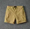 Shorts Casuais Masculinos Tendência Algodão Puro Slim-fit Cor Sólida Calças Três Pontos Quatro Pontos Verão Marca Tendência Elástico Calças Três Pontos Quatro Pontos Super Shorts
