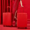 Equipaje de boda rojo retro festivo dote nupcial caja de dote maleta roja para boda maleta con ruedas para boda