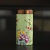 Bote de Té de Hoja de Loto Esmaltado, Tarro Cerámico Sellado a Prueba de Humedad para el Hogar, Tarro Portátil de Almacenamiento para Viajes, Contenedor de Té, Artículo de Regalo