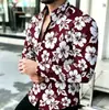 Nova camisa masculina de manga comprida com estampa 3D de outono, para primavera e outono, moda transfronteiriça Amazon AliExpress, design floral