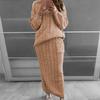 AliExpress outono e inverno novas roupas femininas Amazon wish moda europeia e americana conjunto de suéter com ponto torcido saia em estoque