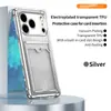Venta al por mayor transfronteriza Adecuado para funda de teléfono Iphone17, Soporte para tarjetas electrochapado, Funda protectora anticaídas de TPU de cobertura total para Apple 16Pro