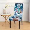 Venta al por mayor transfronteriza de fundas de silla navideñas nuevas estampadas para uso doméstico, fundas de silla de comedor a prueba de polvo, fundas de silla navideñas para decoración de ambiente festivo