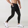 Fornecimento do fabricante: Calça de Compressão Refletiva Duas em Uma para Corrida com Estampa de Logo, Calça Longa para Fitness ao Ar Livre para Homens, Feita Sob Medida e que Valoriza a Forma