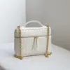 Mini Bolso Caja Tejido a Mano, Bolso de Alta Gama para Teléfono Móvil, Bolso Cuadrado Pequeño Versátil con Cadena, Bolso Cruzado de Hombro de Piel Genuina para Mujer