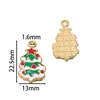 Pingente de Aço Inoxidável Desenho Papai Noel com Design de Gotejamento de Óleo, Pulseira DIY Feita à Mão, Colar, Chaveiro, Enfeite Pendente, Acessório