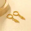 Brincos Série Estilo Marinho Europeu e Americano Estrela do Mar Concha Peixe do Mar Tartaruga Brincos Brincos de Ouro 18K Aço Inoxidável para Mulheres