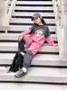 Moda Primavera Infantil Moletom Versátil Macacão de Bebê Moda Outono e Inverno Moletom Degradê da Moda Calça Casual Conjunto de Duas Peças para Meninas