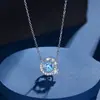 Collar inteligente original con estrella sosteniendo la Luna para mujer, plata de ley s925, corazón de niña, cadena de clavícula de alta calidad, colgante de corazón palpitante