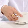Nuevos Productos Transfronterizos Europeos y Americanos Venta Caliente 4 6 8mm Borde Biselado Doble Moda Mate I Acero Inoxidable Anillos de Pareja Venta al por Mayor