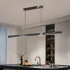 Luminária pendente linear minimalista para restaurante, luz LED moderna e simples para balcão de bar, mesa de jantar, luxo discreto sem luz principal, sala de chá nórdica, escritório