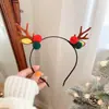 Diadema de Cuernos de Reno Navideña 2024 Diadema Pinzas para el Cabello de Mujer Accesorios para el Cabello de Reno Bosque Campana Tocado