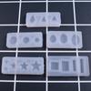 Molde de silicona epoxi de cristal para hacer pendientes de botón, molde de silicona para colgante de estrella ovalada