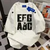 Camiseta Casual Estilo Preguiçoso da Moda com Estampa de Letras de Manga Curta para Mulheres Verão 2025 Novo Estilo Ins Top Solto Casual