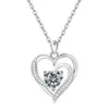 Comercio Electrónico Transfronterizo Plata de Ley S925 Moda Europea y Americana Forma de Corazón Temperamento Colgante de Plata Collar para Mujer Regalo de San Valentín Día de la Madre