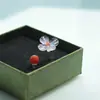 Anillo Yao Yao Flor de Durazno Esmaltada de Zibo Joyería de Vidrio Hecha a Mano Pura Regalo de Cumpleaños Diseño de Nicho de Gama Alta Lujo Ligero