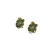 Pendientes de Nicho con Incrustaciones de Múltiples Garras, Diseño de Piedra Natural Verde y Baño de Bronce Antiguo Estilo Occidental con Oro Vintage de 18 Quilates