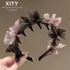 Faixa de cabeça com strass de atmosfera francesa para mulheres, de alta qualidade, pente com dentes antiderrapantes, tiara, novo estilo, para alta circunferência da cabeça, para sair, para prender o cabelo, acessório de cabelo