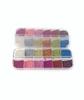 Parche decorativo para uñas de polvo de diamante triturado en caja larga de 12 compartimentos, tinta para uñas