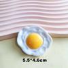 Huevos Pochados Comiendo y Jugando Huevos Accesorios de Resina DIY Hecho a Mano Pegamento Crema Carcasa para Teléfono Móvil Adhesivo para Refrigerador Horquilla Flor para Zapato