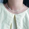 Atmósfera completamente abierta estilo Hepburn Collar de perlas de concha sentimientos simples moda cara cadena para la clavícula temperamento joyería posición C