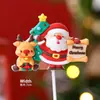 Decoração de Bolo de Natal para Celebridade da Internet 2025 Sino Papai Noel Boneco de Neve Decoração de Sobremesa de Confeitaria Plug-in
