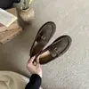 Zapatos Planos Casuales para Exteriores, Mocasines Slip-On de Cuero Mate con Punta Cuadrada, Suela Suave, Estilo Nuevo Primavera 2026 para Mujer
