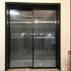 Porta Deslizante de Três Vãos Extremamente Estreita Porta Deslizante Porta de Cozinha Trilho Suspenso Liga de Magnésio de Alumínio Titânio Porta de Banheiro Varanda Divisória de Vidro