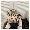 Bolso Cruzado de Lona con Lunares y Cordón Estilo Nuevo, Bolso de Mano Portátil y Versátil, Bolso de Hombro Cruzado Elegante y Versátil