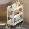 Estante de almacenamiento para baño, estante de almacenamiento para huecos detrás de la puerta, estante de almacenamiento ultradelgado, estante organizador multicapa para el baño, carrito pequeño