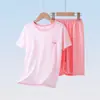 Pijamas para Niños, Conjuntos de Manga Corta para Niños, Ropa de Verano Fina para Niñas para Aire Acondicionado, Conjuntos de Ropa para Casa para Niños Mayores y Pequeños