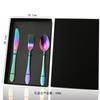 Set de cuatro piezas de cuchillo, tenedor y cuchara de acero inoxidable 410 con estampado de piel de serpiente transfronterizo, creativo estilo occidental, cuchillo dorado para bistec, set de regalo para hotel