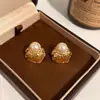Pendientes de Perla con Diseño Floral de Nicho para Mujer, Modernos, Intelectuales, Versátiles, Elegantes, Intelectuales, Estilo Retro, Simples y Únicos