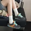 Tênis de Treino Alemão Estilo Ballet Retrô Cores de Outono 2026 Bloco de Cores Plano Casual Confortável Versátil Esportivo Sola Grossa Tênis de Skate