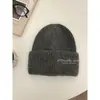 Touca de Tricô com Pelo de Coelho na Cor Dopamina Double inin Chapéu Slouchy Afina o Rosto Feminino Chapéu Quente para Cobrir a Cabeça